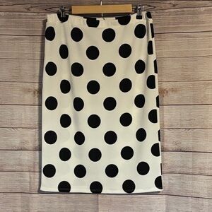 Polka Dot Black and White Pencil Skirt